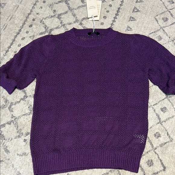 Purple Knit Sweater 3/4 length Sleeves NWT - Picture 1 of 6